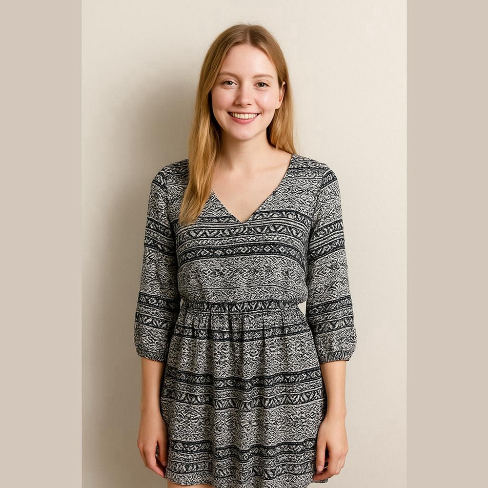 BeBop Black and White Print Dress - Size Medium